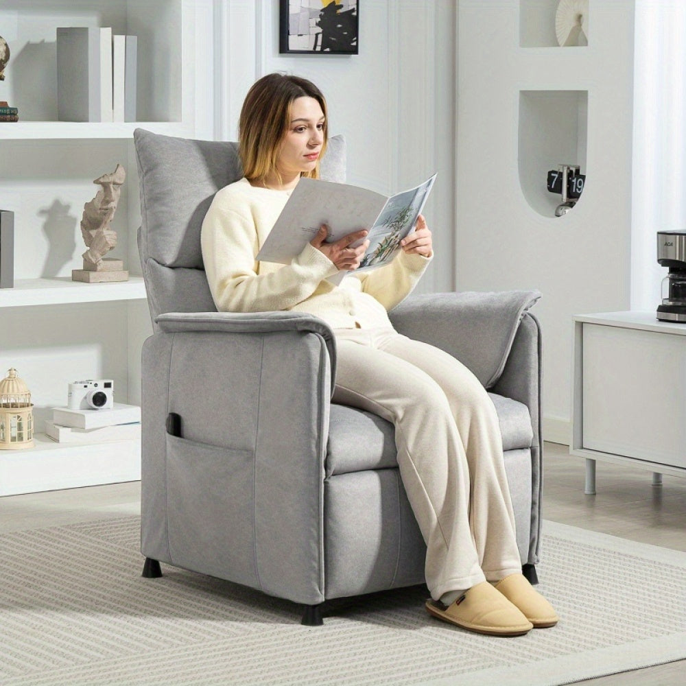 Loungechair – Relaxfauteuil – Verstelbare Fauteuil – Schommelstoel – Tuinstoel – Grijs – Verstelbare Rugleuning – Geruisloze Kantelfunctie