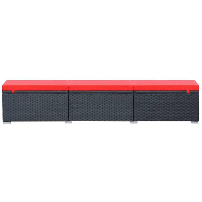 Loungebankstoel – Loungestoel – Relaxstoel – Tuinstoel – Verstelbare Ligstoel – Gevlochten Resin – Inclusief Comfortabele Kussen – Zwart