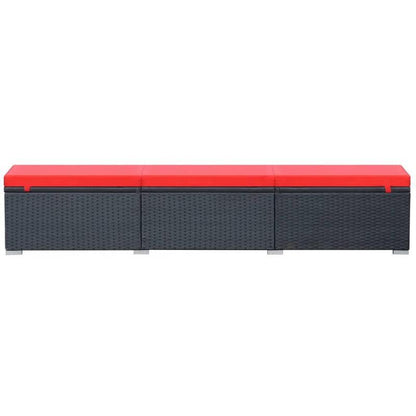 Loungebankstoel – Loungestoel – Relaxstoel – Tuinstoel – Verstelbare Ligstoel – Gevlochten Resin – Inclusief Comfortabele Kussen – Zwart