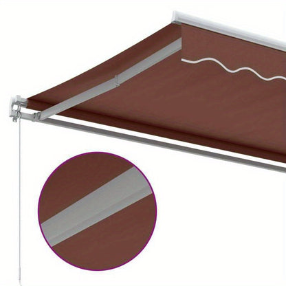 Handmatig Zonnescherm – Uitschuifbare Luifel – Schaduwdoek – Terrasscherm – Zonwering – Marrone Bruin – 400x300 cm – Weerbestendig Metalen Frame