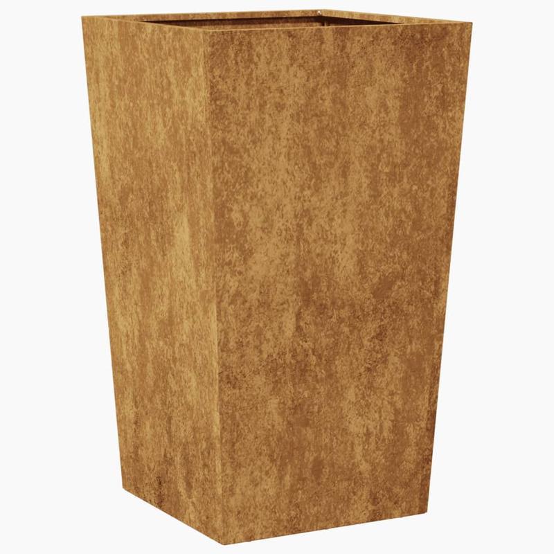 Plantenrek – Plantenstandaard – Bloemenrek – Plantentafel – Plantenzuil – Cortenstaal – Set Van 2 – 45x45x75 cm – Weerbestendig – Duurzaam