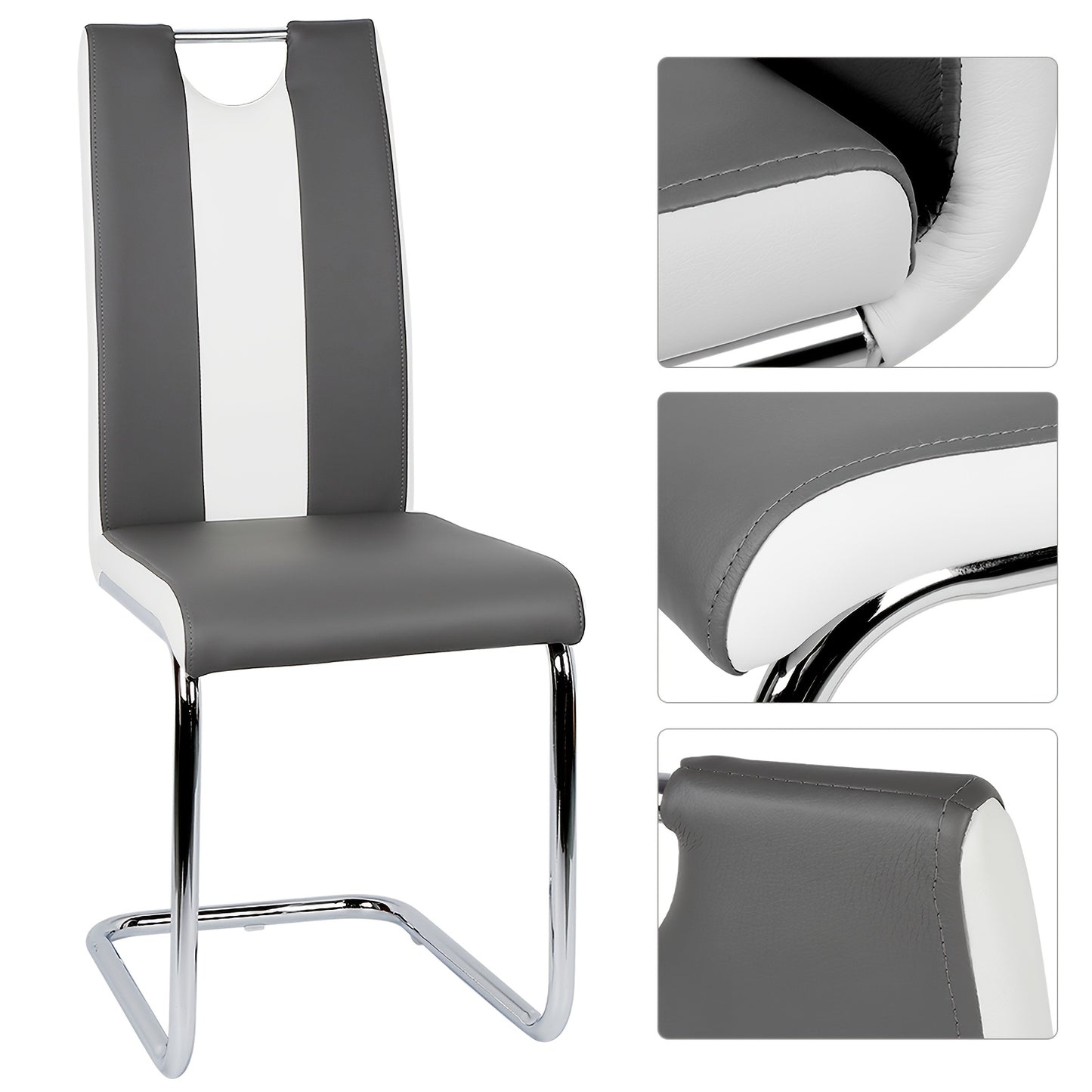 Eetkamerstoel – 4-Delige – Eetkamerstoel Set – Design Stoelen – Kunstleer Stoelen – Armloze Stoelen – Stevig Frame – Gemakkelijk Schoon Te Maken