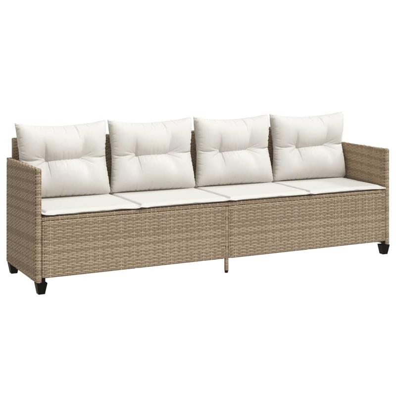 Ligstoel – Ligbed – Tuinstoel – Zonnebed – Poly Rattan Ligstoel Beige – Ergonomisch Design – Carbonstaal Frame