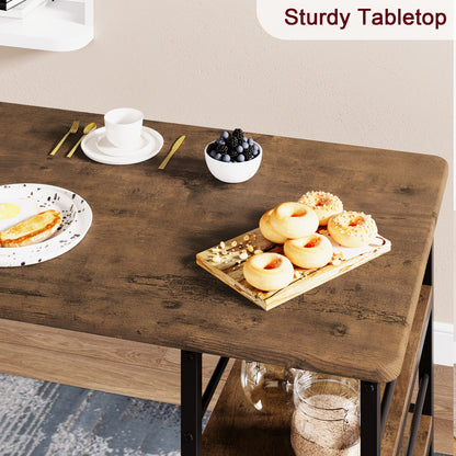 Barkrukset – Barset – Bartafelset – Bistroset – Keukentafelset – Compact Design – Met 2 Gewatteerde Krukken – 91,44 cm Hoogte