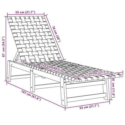 Houten Ligstoel – Houten Tuinstoel – Verstelbare Ligstoel – Acaciahouten Stoel – Olefin Stoffering – Duurzaam En Comfortabel