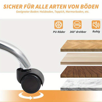 Ergonomische Bureaustoel – Bureaustoel – Werkstoel – Gamestoel – Desk Chair – Met Lendensteun – Verstelbare Hoogte – Inklapbare Armleuningen – Uitklapbare Voetensteun – 5 Wielen – Handmatige Verstelling – Bruin