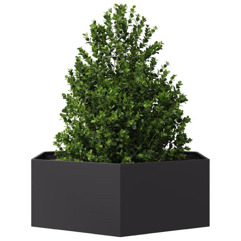 Plantenbak – Bloembak – Bloempot – Plantenmand – Balkonbak – Zwart – Rechthoekig – Stalen Duurzaam Materiaal – 138x120x45 cm