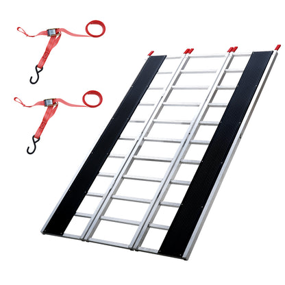 Aluminium Oprijplaat – Oprijbrug – Laadhelling – Opvouwbare Ramp – Extra Breed – Draagvermogen 680 kg – 216 x 137 cm – Antislip & Lichtgewicht