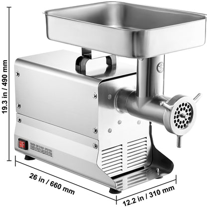Elektrische Vleesmolen – Vleesmaler – Worstmaker – Vleesmolen Voor Thuis – 1100W Koperen Motor – Roestvrijstalen Messen