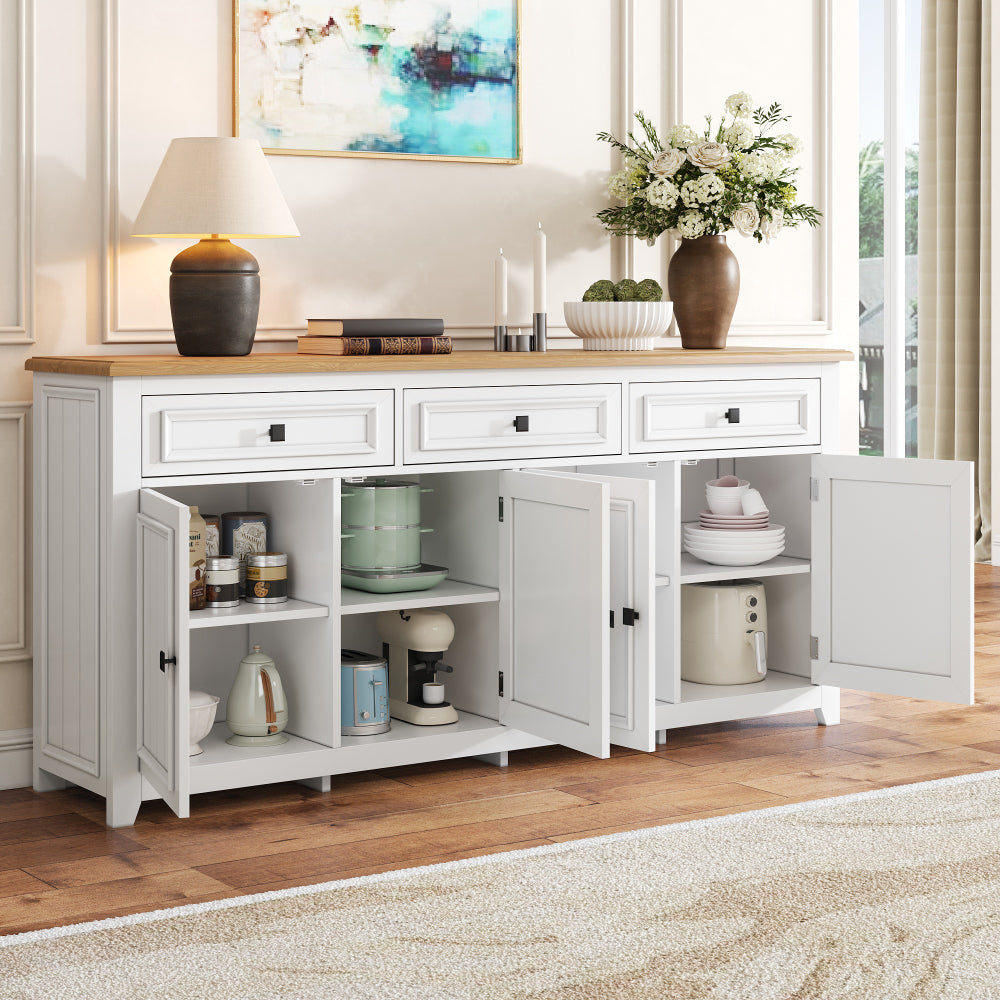 Dressoir – Opbergkast – Ladekast – Buffetkast – Commode – Modern Minimalistisch Design – 160 cm Groot Wit