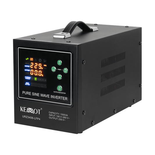 Noodstroomunit – UPS – No-break – Back-up Stroomvoorziening – Noodvoeding – 1000VA / 700W Vermogen – Zuivere Sinusgolf Uitgang