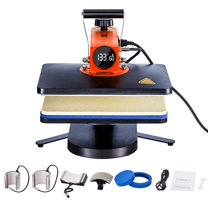 Warmtepers – Hittepers – Transferpers – T-Shirt Pers – 5-In-1 Multifunctioneel – 30,5x38 Cm Verwarmingsoppervlak – 185 °C Snelverwarming
