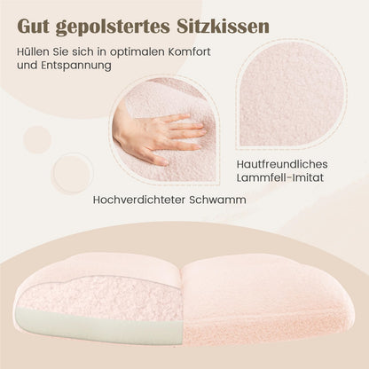 Bureaustoel – Draaistoel – Kantoorstoel – Make-up Stoel – Bureaustoelen Zonder Armleuningen – Hoogteverstelbaar – Kantelfunctie – Breed Zitvlak – Roze