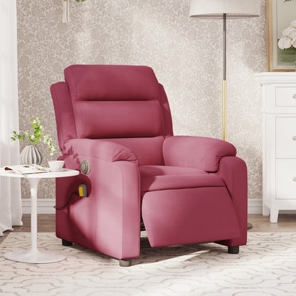 Fauteuil – Relaxfauteuil – Loungestoel – Relaxstoel – Elektrisch Verstelbare Stoel – Wijnrood – Velvet Bekleding – 135 Graden Kantelbaar