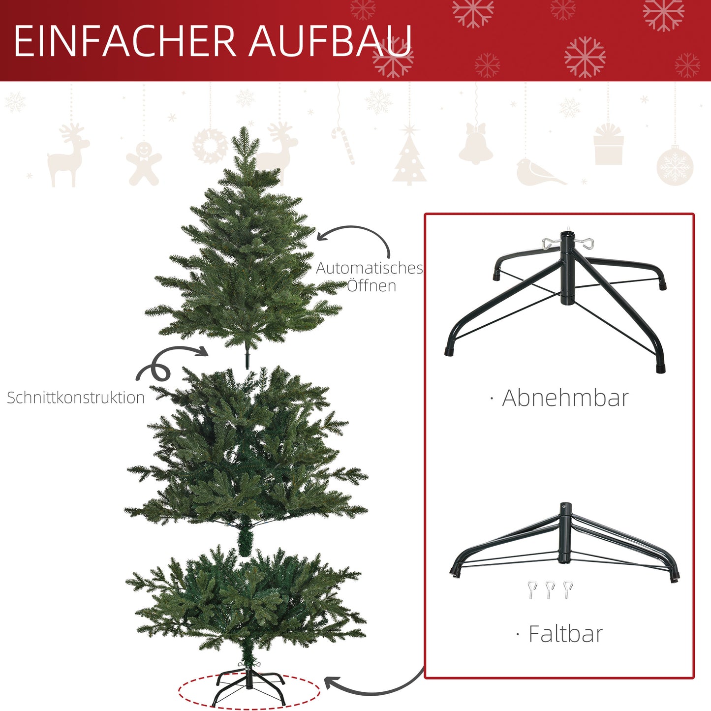 Kunstkerstboom – Nepkerstboom – Kerstboom – Kersteverlichting – Groen – 1,8 Meter Hoog – Realistische Takken van PVC en PE