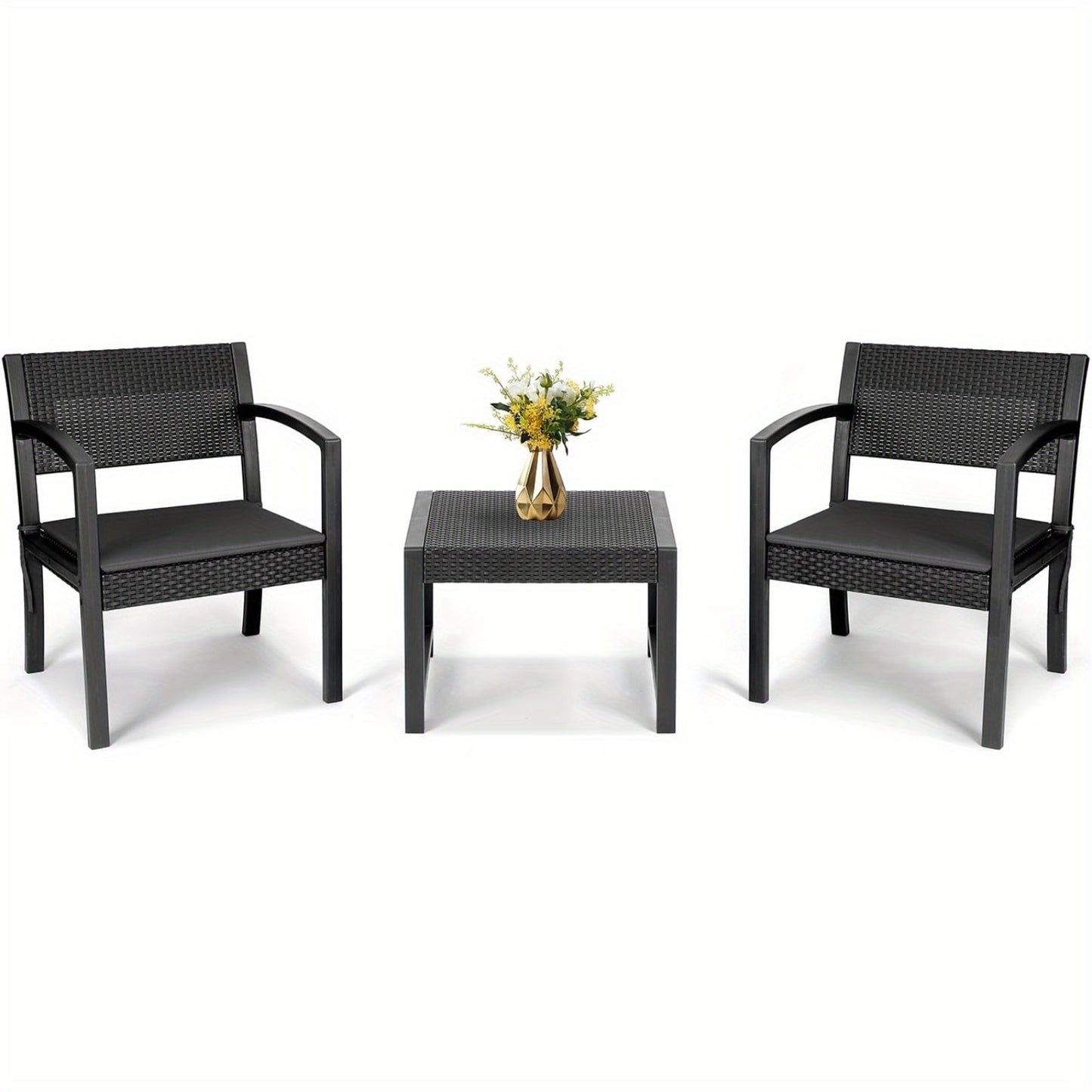 Balkonset – Tuinmeubelset – Bistroset – Loungeset – Balkonmeubels – Polyrattan – Weerbestendig – Inclusief Zitkussens