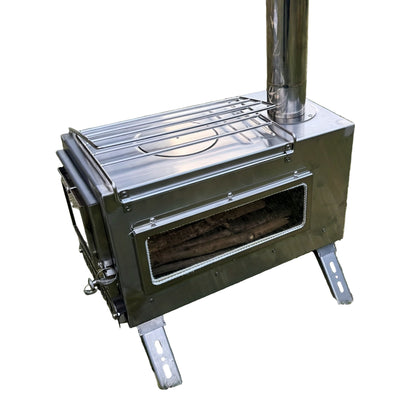 Houtkachel – Campingkachel – Tentkachel – Houtkachel Draagbaar – Outdoor Houtkachel – RVS – 7 Schoorsteenpijpen – Compact & Lichtgewicht