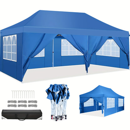 Pop-up Tent – Vouwtent – Markttent – Partytent – Pop-up Shelter – 3,05 x 6,1 Meter – 6 Afneembare Zijwanden