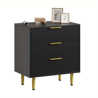 Brede Ladekast – Ladekast Met Laden – Opbergkast – Dressoir – Commode – Zwart – Modern Design – Stevige Houten Poot