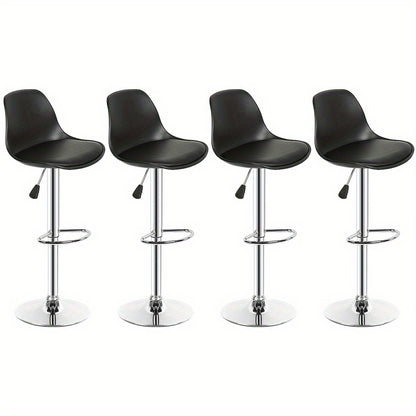 Set of four barstools, minimalist barstools, ergonomic chairs, black, solid barstools for kitchen bar, bar and restaurant, Extra Tall Barstool