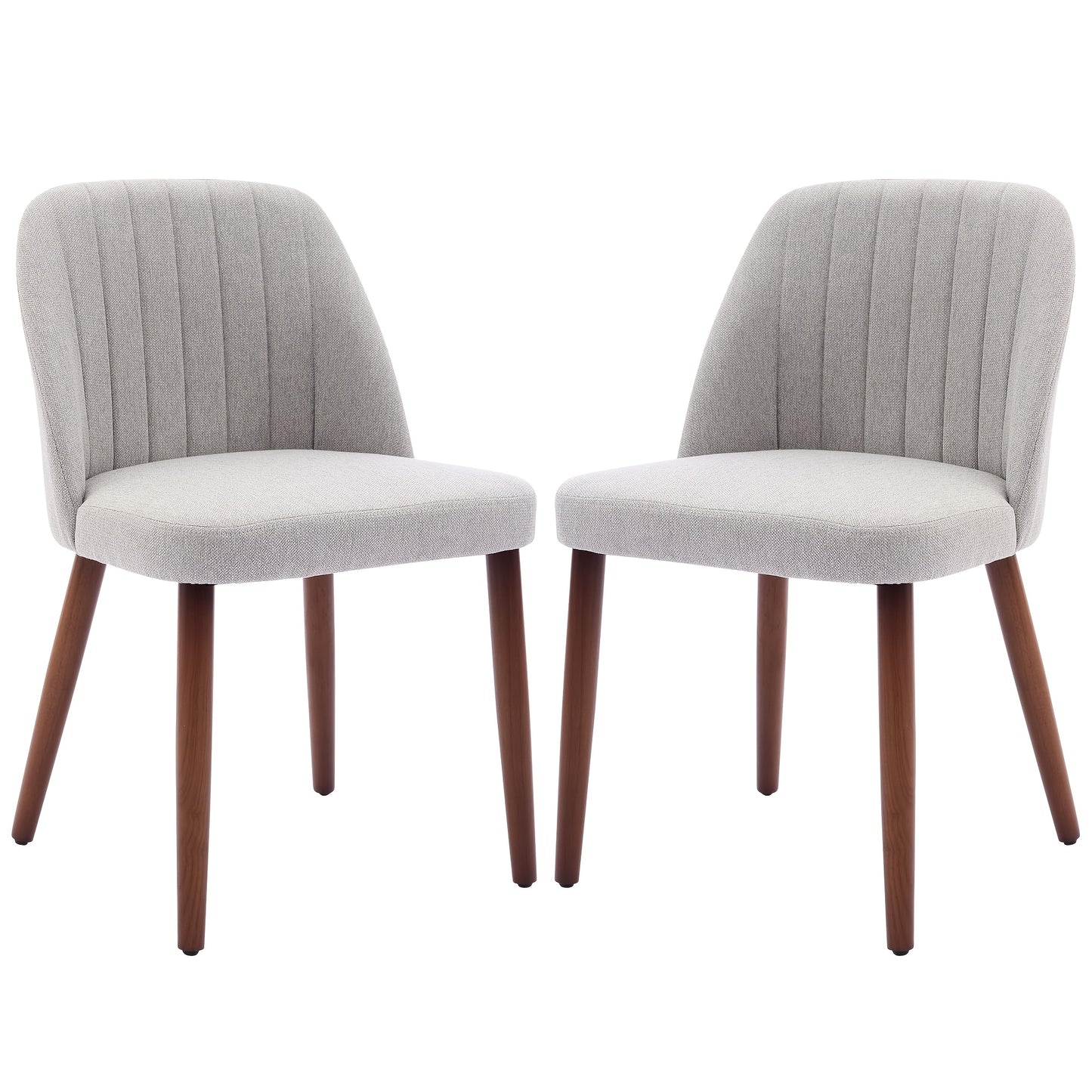 Eetkamerstoelen – Dining Stoelen – Keukenstoelen – Bureaustoelen – Set van 2 – Modern Design – Grijze Gestoffeerde Zitting – Ruimtebesparend & Duurzaam