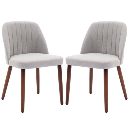 Eetkamerstoelen – Dining Stoelen – Keukenstoelen – Bureaustoelen – Set van 2 – Modern Design – Grijze Gestoffeerde Zitting – Ruimtebesparend & Duurzaam