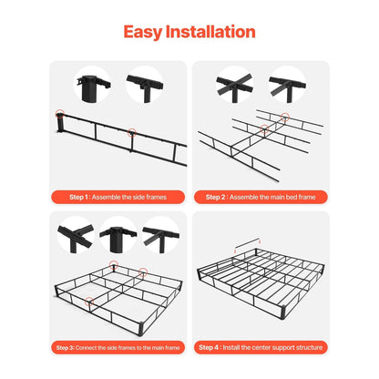 Boxspring Frame – Bedbodem Frame – Matras Ondersteuning – Bed Frame Queen Size – Stevig Metalen Frame – 79,1 x 59,6 cm – Afneembare Stoffen Hoes