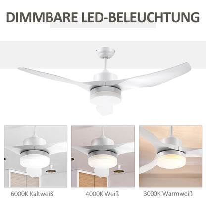 Plafondventilator – Ventilator Plafond – Plafondlamp – Verlichting – LED Lamp – Wit – Afstandsbediening – Timerfunctie