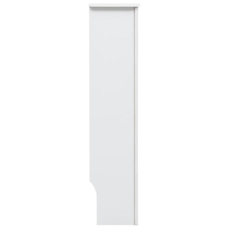 Terrasverwarmerhoes – Beschermhoes – Heaterhoes – Afdekhoes – Tuinverwarming – MDF Weerbestendig – 11x19x81,5 cm – Eenvoudig Schoon Te Maken – Wit Met Roosterpatroon