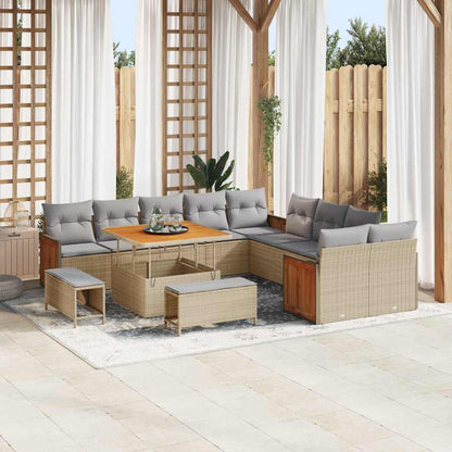 Tuinbank – Buitenbank – Loungebank – Tuinmeubel – Zithoek – Modulaire Opstelling – UV-bestendig Poly Rattan – Inclusief Waterafstotende Kussens