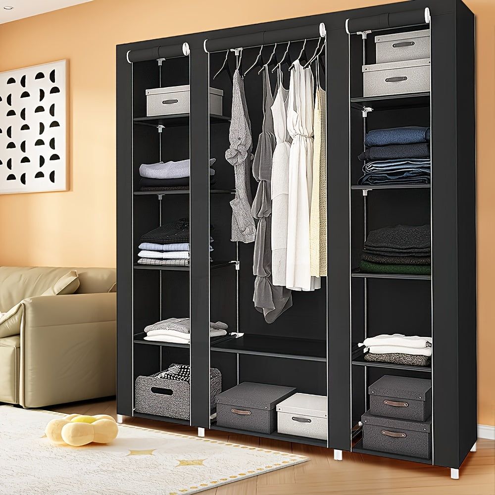 Kledingkast – Garderobekast – Stoffen Kast – Opbergkast – Garderobekast Systeem – 150x45x175 cm – Modulair & Stapelbaar – Lichtgewicht & Duurzaam