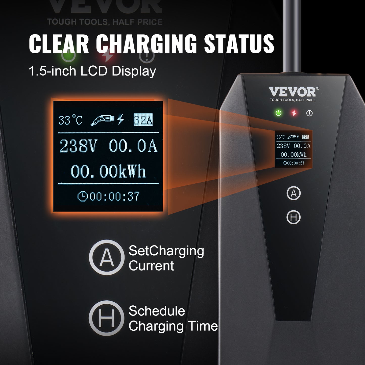 Elektrische Auto Oplader – EV Laadkabel – Elektrisch Voertuig Oplader – Type 2 Lader – Plug-in Hybride Oplader – 8,6 Meter Kabel – Slimme App Bediening