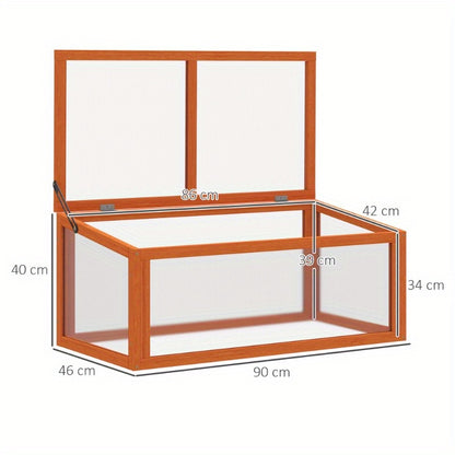 Mini Kweekkasje – Mini Kas – Plantenkas – Moestuin Kas – Kweekhuisje – Weerbestendig Polycarbonaat – Compact 90x46x40 cm – Oranje Afdekking