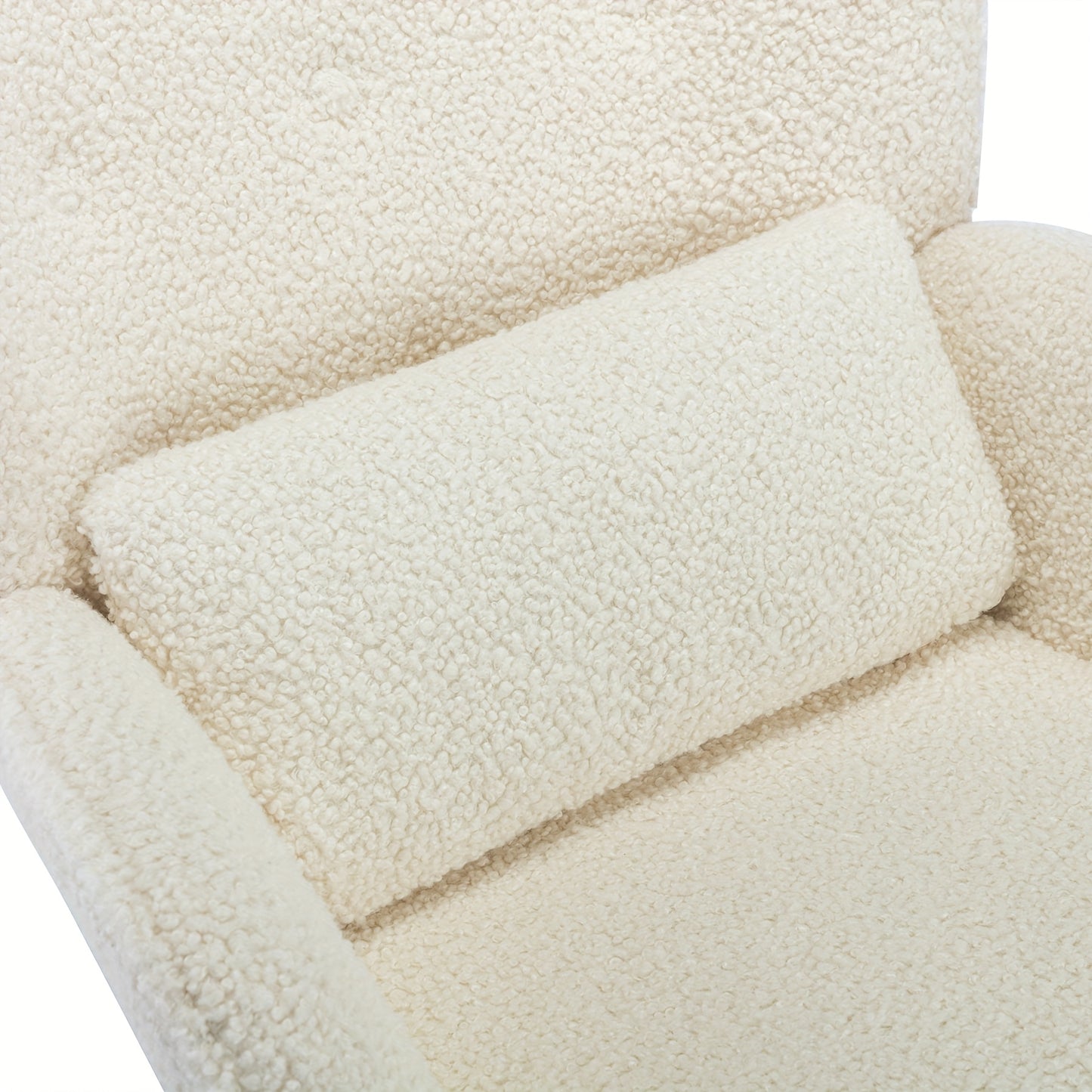 Pluche “Corgi” Crèmekleurige Schommelstoel – Luxe Hoge Rugleuning & Ergonomische Lendensteun, Zachte Bekleding & Stevig Metaalframe – Eenvoudige Montage voor Woonkamer, Slaapkamer, Kantoor of Patio