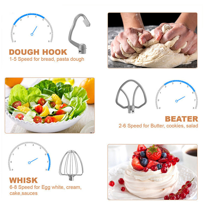 Elektrische Keukenmixer – Standmixer – Handmixer – Mixer Blender – Mixer Grinder – 4,2 Liter Mengkom – 6 Snelheden Krachtige Motor – Zwart