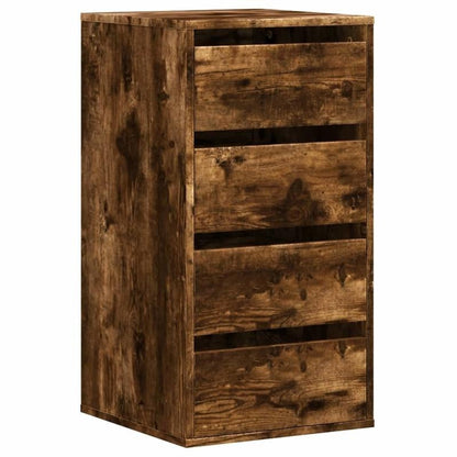 Modern Lockable Smoke Oak Wood Storage Cabinet with Lockable Drawers - 40x41x76cm Large Chest of Drawers, Oak Veneer, Easy Assembly -Standing Organizer for Bedroom, Living Room, Office - Minimalist Furniture (Engineered, Stor