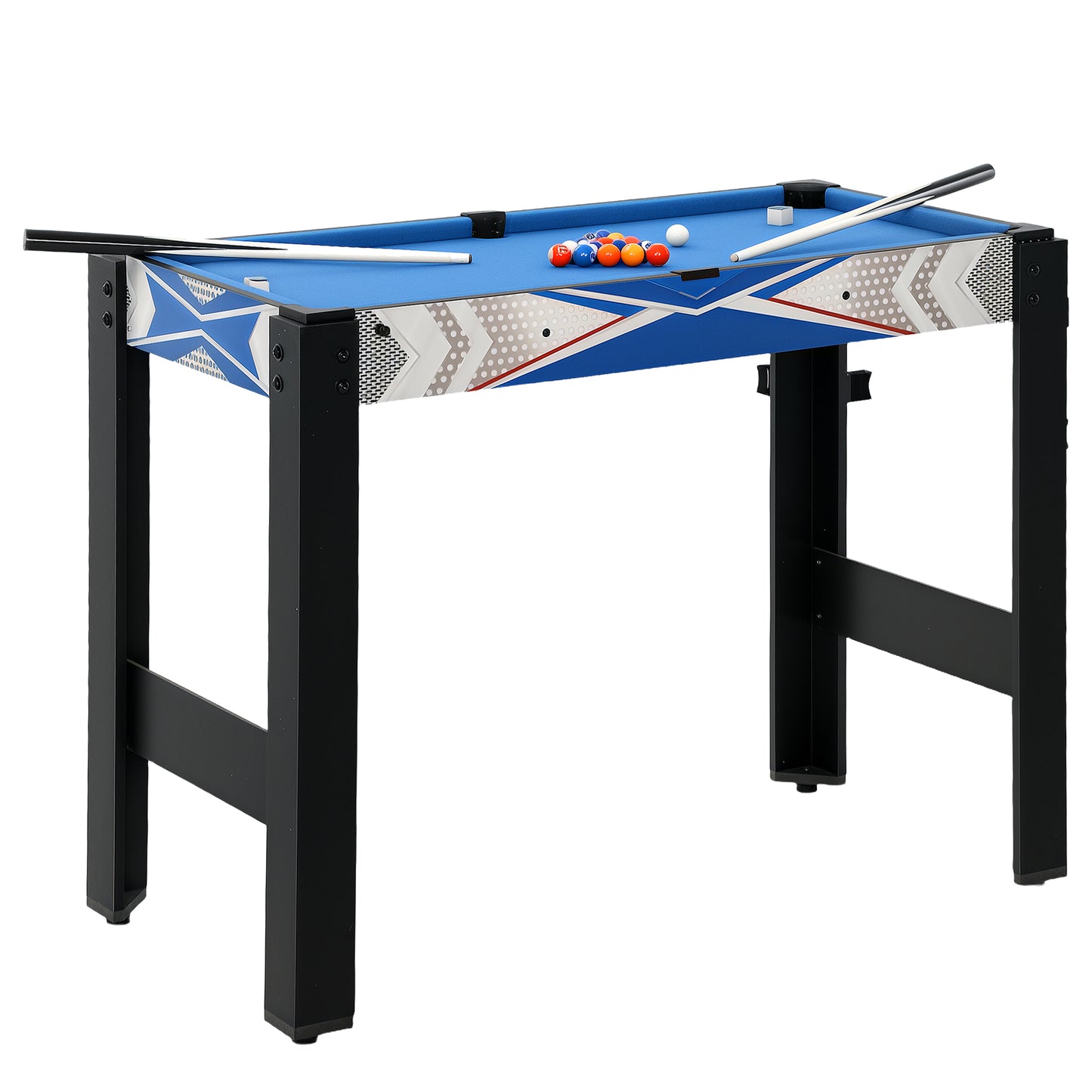 5-in-1 Speltafel – Spel tafel – Speeltafel – Spelbord – Multifunctionele Tafel – Blauw Zwart – Duurzaam MDF en Kunststof – Inclusief Accessoires