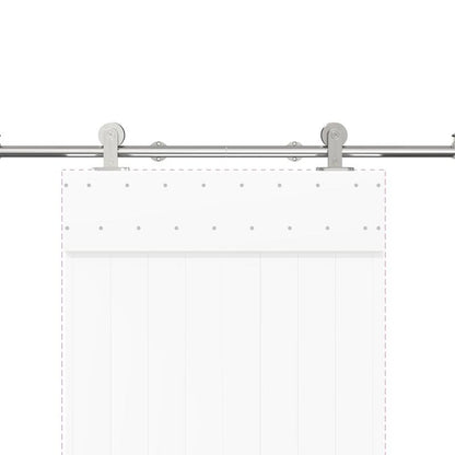 Sliding door fitting set 200cm stainless steel Silvery
