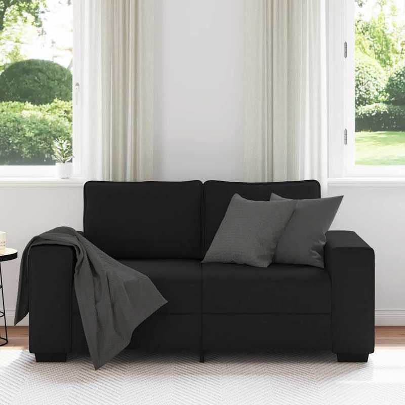 2-Zits Hoekslaapbank – Slaapbank – Zitbank – Slaapbankje – Hoekbank – Variant Zwart – Massief Houten Frame 120 cm – Ruimtebesparend & Duurzaam