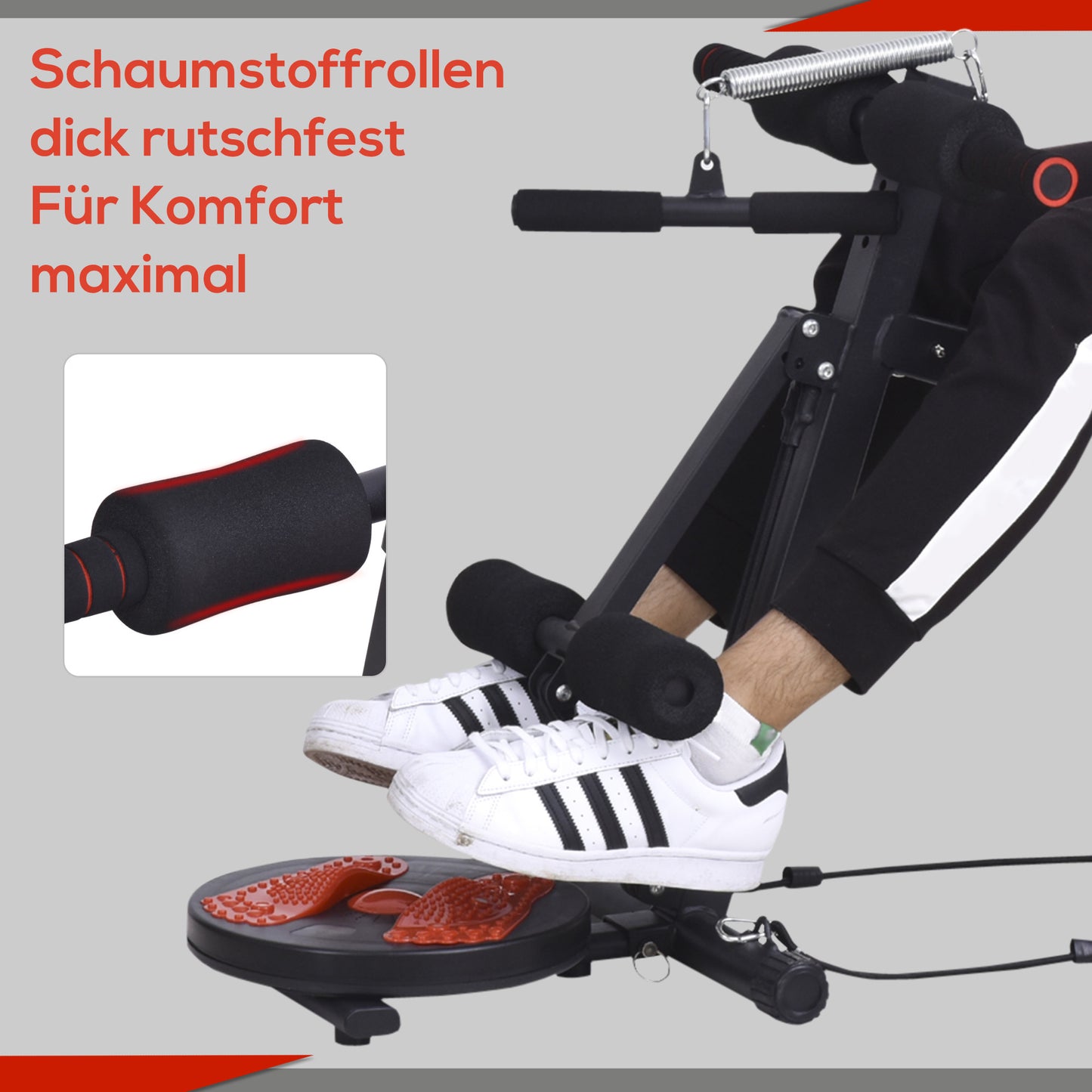 Opvouwbare Sit-up Bank – Fitnessbank – Buikspierbank – Verstelbare Trainingsbank – Home Gym Bank – Met Weerstandsbanden – Stabiel Met Metaal Frame – Tot 120 kg Draagkracht