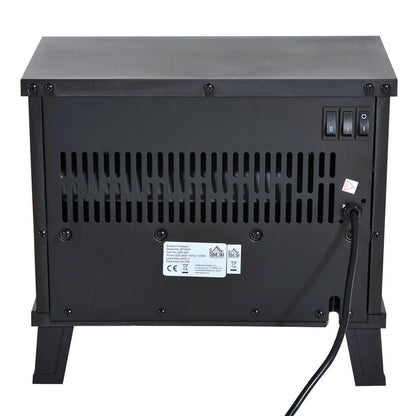 Elektrische Haard – Sfeerhaard – Open Haard – Kachel – Elektrische Kachel – Realistisch Vlameffect – 600W/1200W Verwarming – Compact Zwart Metaal Met Glazen Deur – Veilig En Energiezuinig – 34x17x31 cm