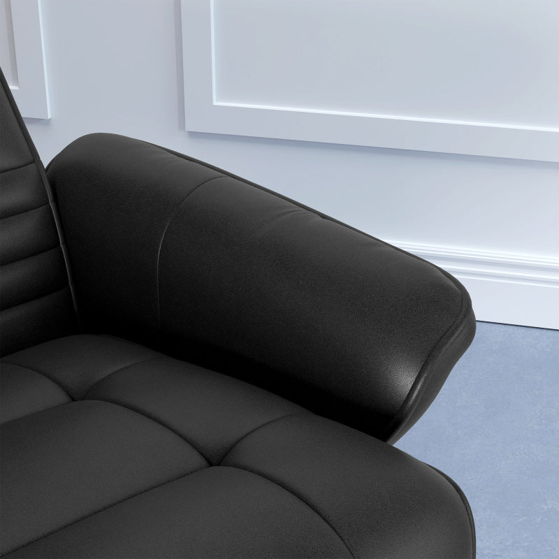 tv-fauteuil – relaxfauteuil – tv-stoel – loungestoel – fauteuil – Draaibaar 360° – Microvezel Zwart – Max. 150 kg Belastbaar