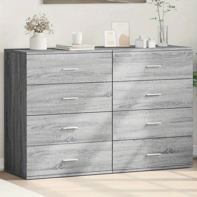Sideboards – Dressoir – Kast – Opbergmeubel – Wandmeubel – Set van 2 – 60x39x80 cm – Bewerkt Hardhout – Grijs Sonoma – Verwijderbare Planken – Ruimtebesparend