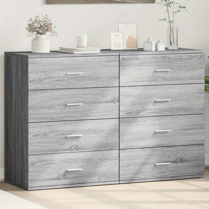 Sideboards – Dressoir – Kast – Opbergmeubel – Wandmeubel – Set van 2 – 60x39x80 cm – Bewerkt Hardhout – Grijs Sonoma – Verwijderbare Planken – Ruimtebesparend