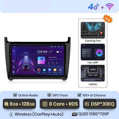 Multimedia Speler – Navigatiesysteem – Autoplayer – Touchscreen Radio – Android Auto – 9 Inch – 4G & Wi-Fi Connectiviteit – 128GB Opslag & Achteruitrijcamera Aansluiting
