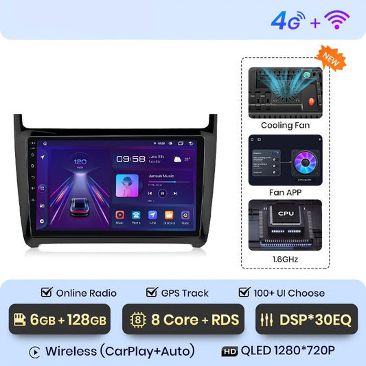 Multimedia Speler – Navigatiesysteem – Autoplayer – Touchscreen Radio – Android Auto – 9 Inch – 4G & Wi-Fi Connectiviteit – 128GB Opslag & Achteruitrijcamera Aansluiting