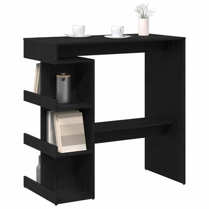Bartafel – Barkruktafel – Keukentafel – Ontbijttafel – Zwarte Eikenhouten Bar Tafel Schwarz – Ruimtebesparend Design – Extra Opbergruimte