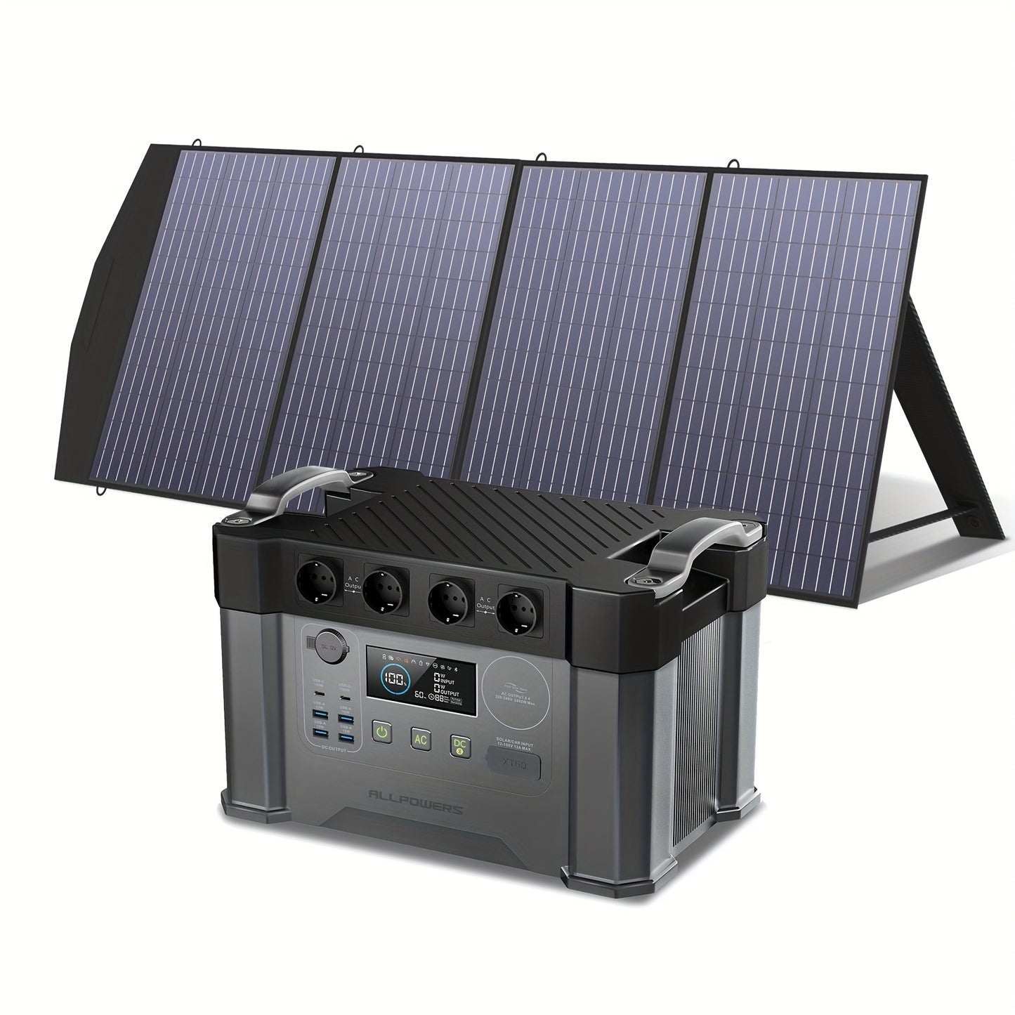 Draagbare Powerstation – Mobiele Accu – Noodstroomvoorziening – Zonne-energie – 2400W Vermogen – 1500Wh Batterij