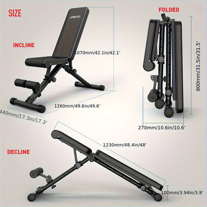 Fitnessbank – Halterbank – Trainingsbank – Bench Press Bank – Gewichthefbank – Verstelbaar in 4 standen – Draagvermogen tot 317,5 kg – Inklapbaar met autolock-systeem