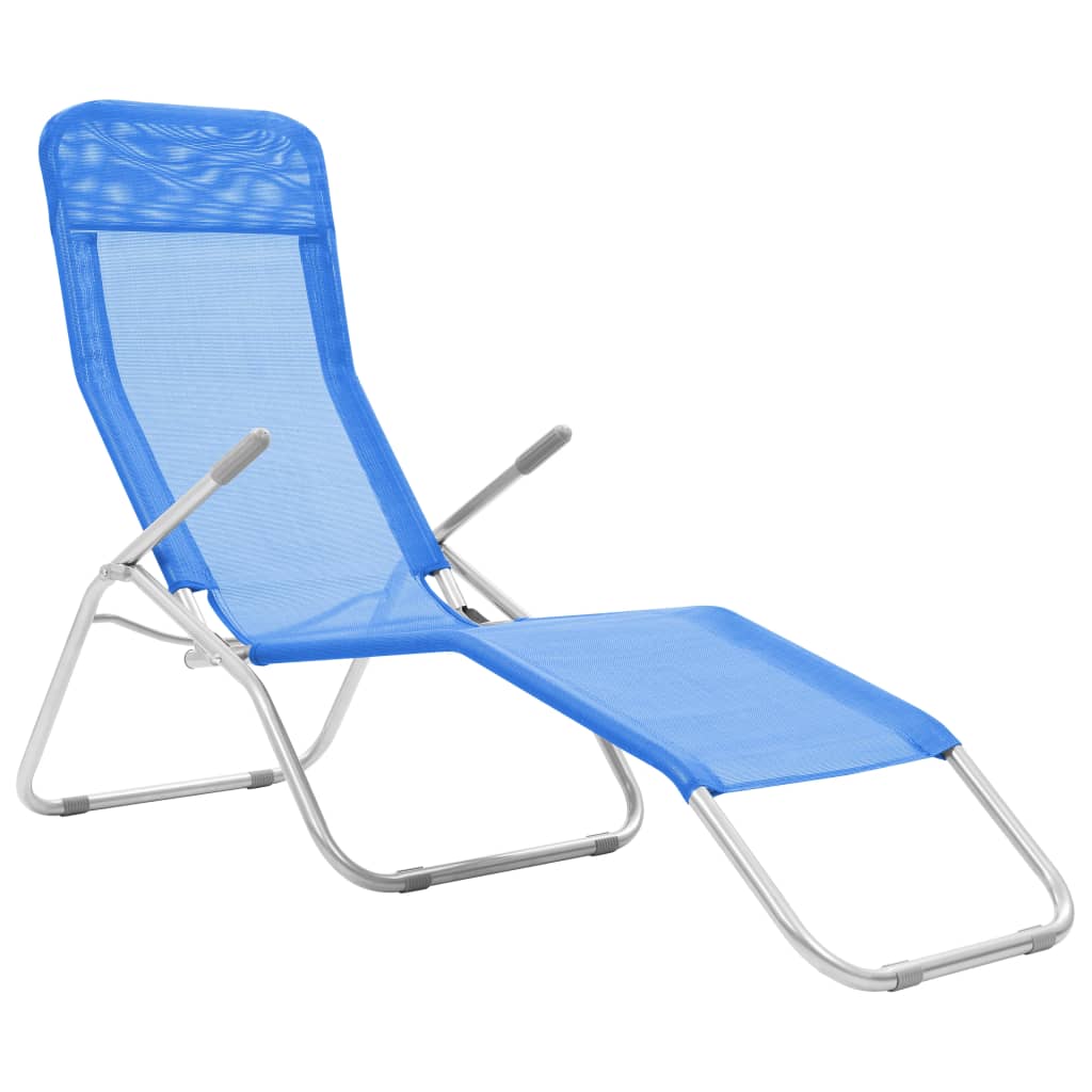 2 Vouwbare Ligstoelen – Tuinstoelen – Strandstoelen – Relaxstoelen – Verstelbare Rugleuning – Gepoedercoat Staal